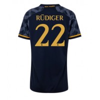 Camiseta Real Madrid Antonio Rudiger #22 Segunda Equipación Replica 2023-24 para mujer mangas cortas